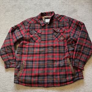 Legendary Whitetails Men's 4XT Tough as Buck Sherpa Lined Jacket Red Gray Plaid